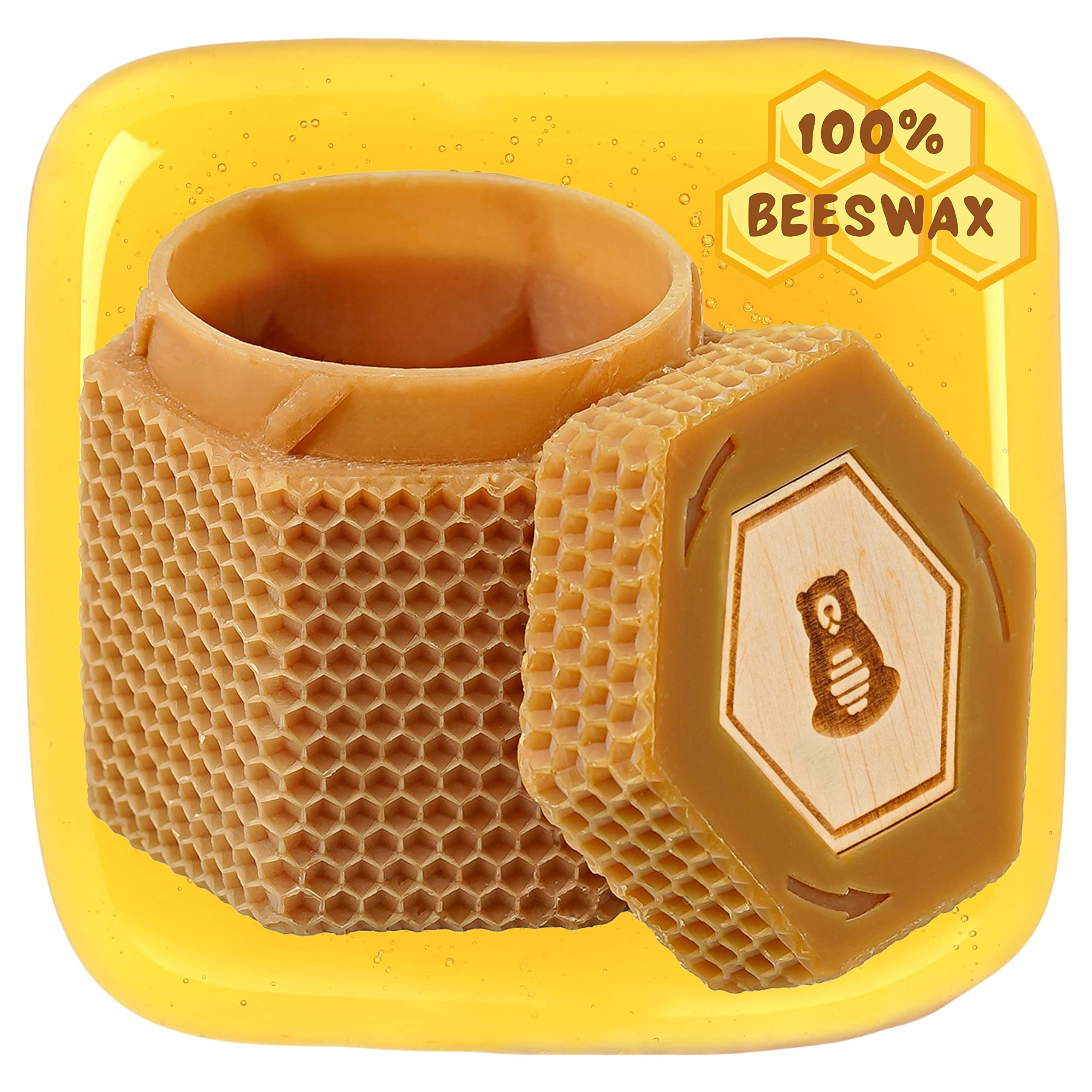 Greenfreshlab Pure Beeswax Honey Pot,Store Your Honey The Way Bees